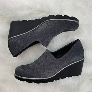 Nordstrom Toni Pons Metallic Silver Wedge Heel 39